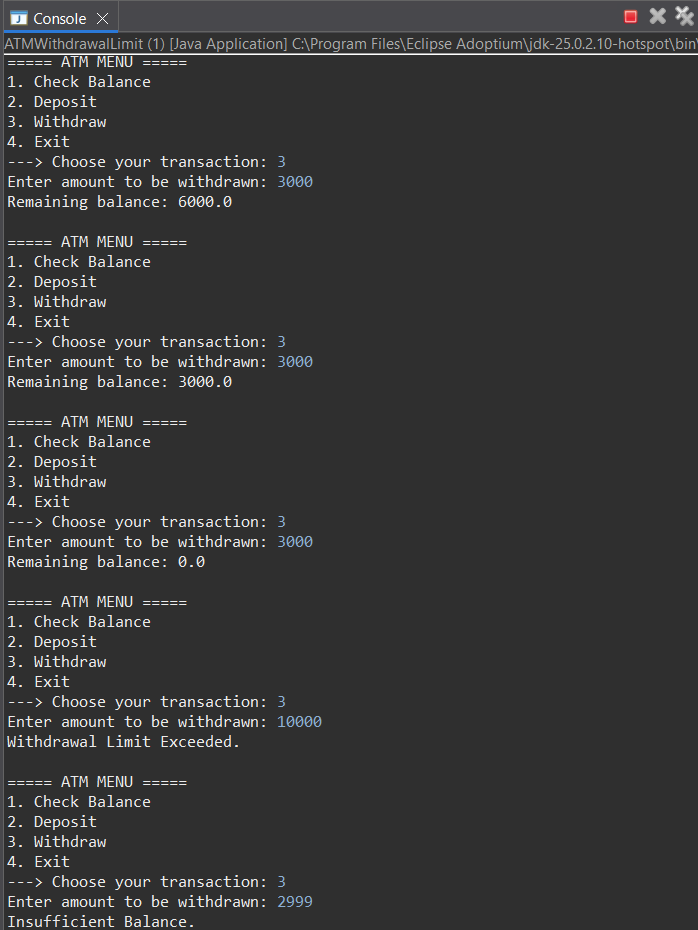 Program Output Part 2